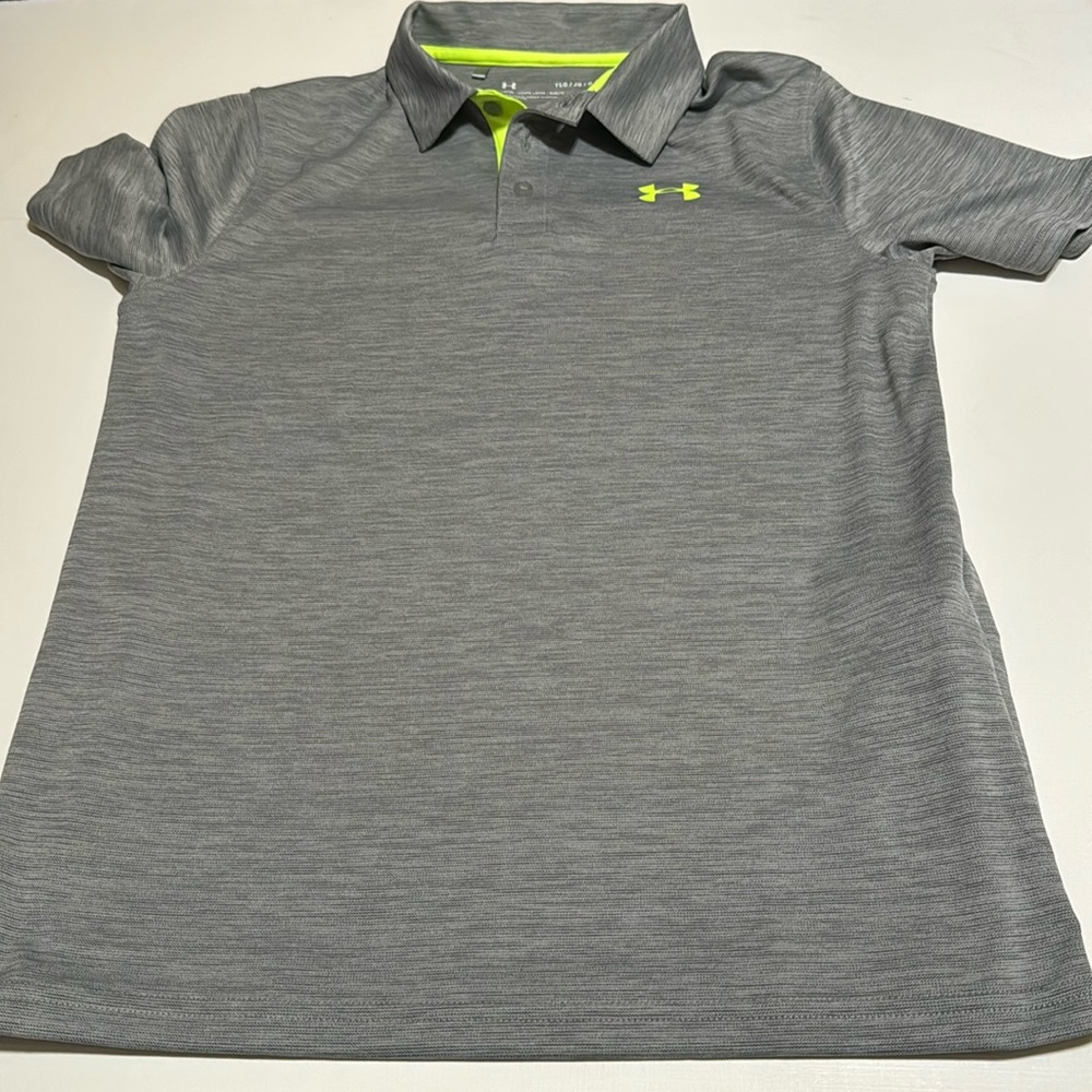 Boys Grey Under Armour Performance Polo Shirt